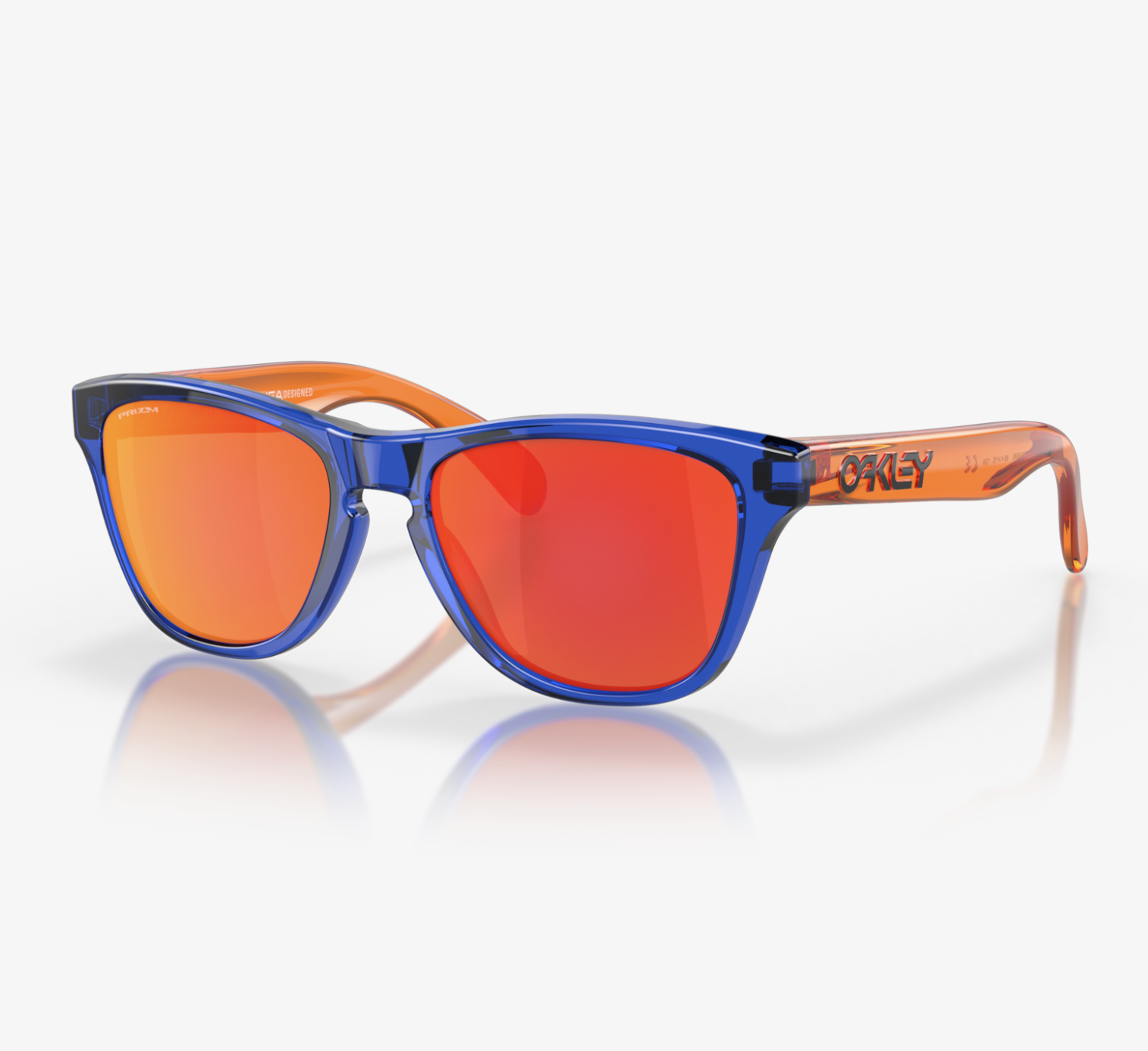 Oakley Frogskins XXS sunglasses in Crystal Blue with Prizm Ruby lenses