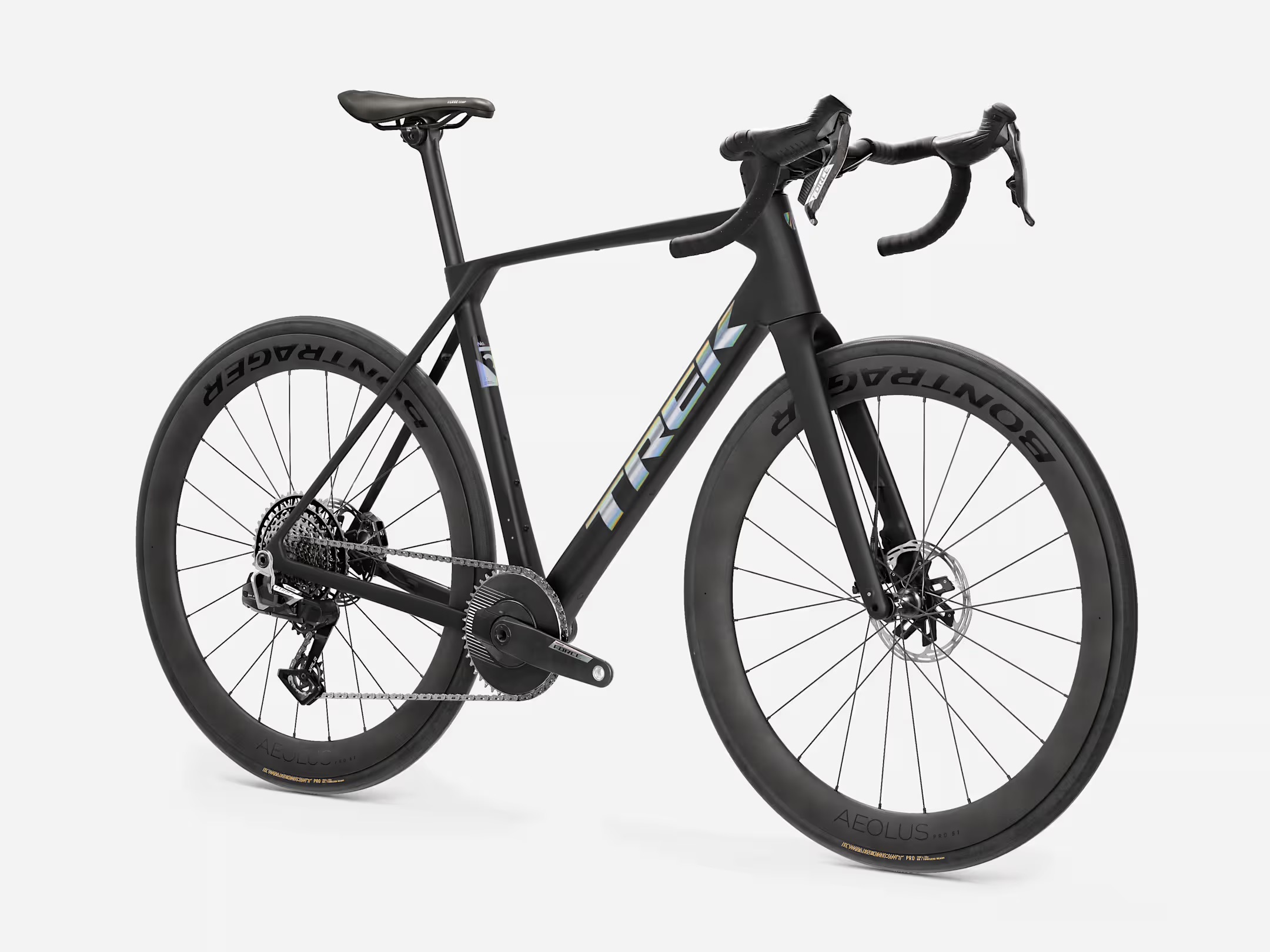Trek Domane SL 7 AXS 1x Gen 5 endurance road bike with Bontrager Aeolus Pro 51 carbon wheels and riser handlebar